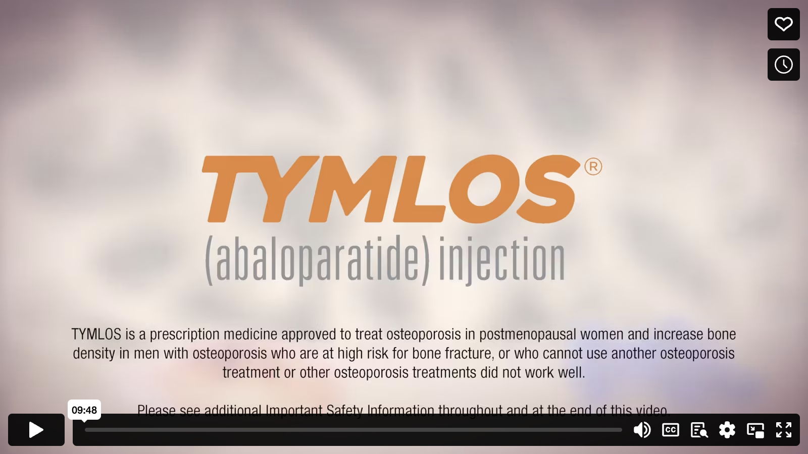 TYMLOS mimics the way your body naturally regulates the addition and removal of bone. Watch TYMLOS in action